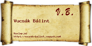 Vucsák Bálint névjegykártya